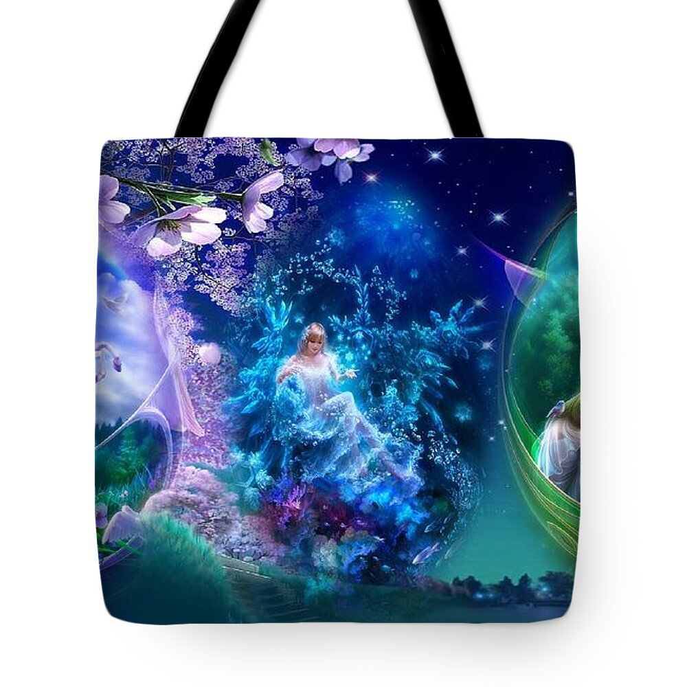 Celestial Tote Bag featuring the digital art Celestial by Maye Loeser