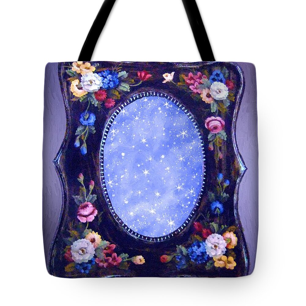 Mirror Tote Bag featuring the painting Celestial Mirror by RC DeWinter