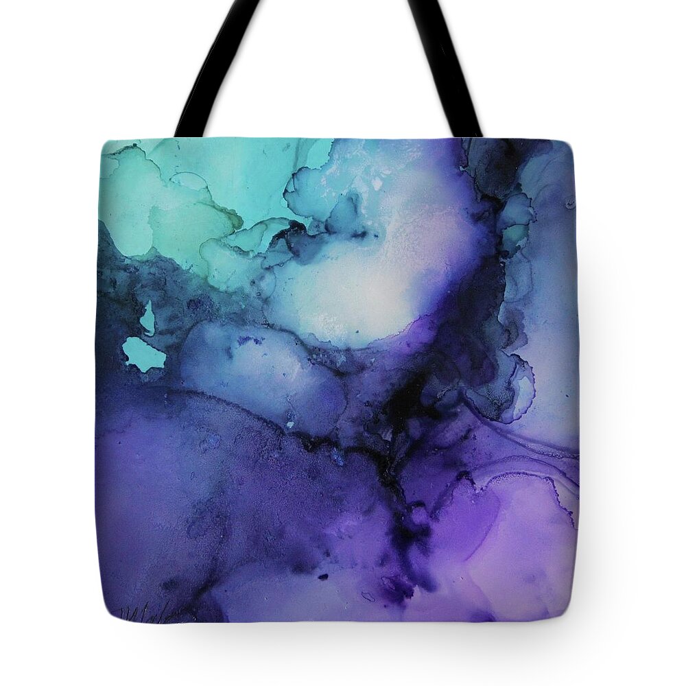 Alcohol Inks Tote Bag featuring the painting Celestial by Tracy Male