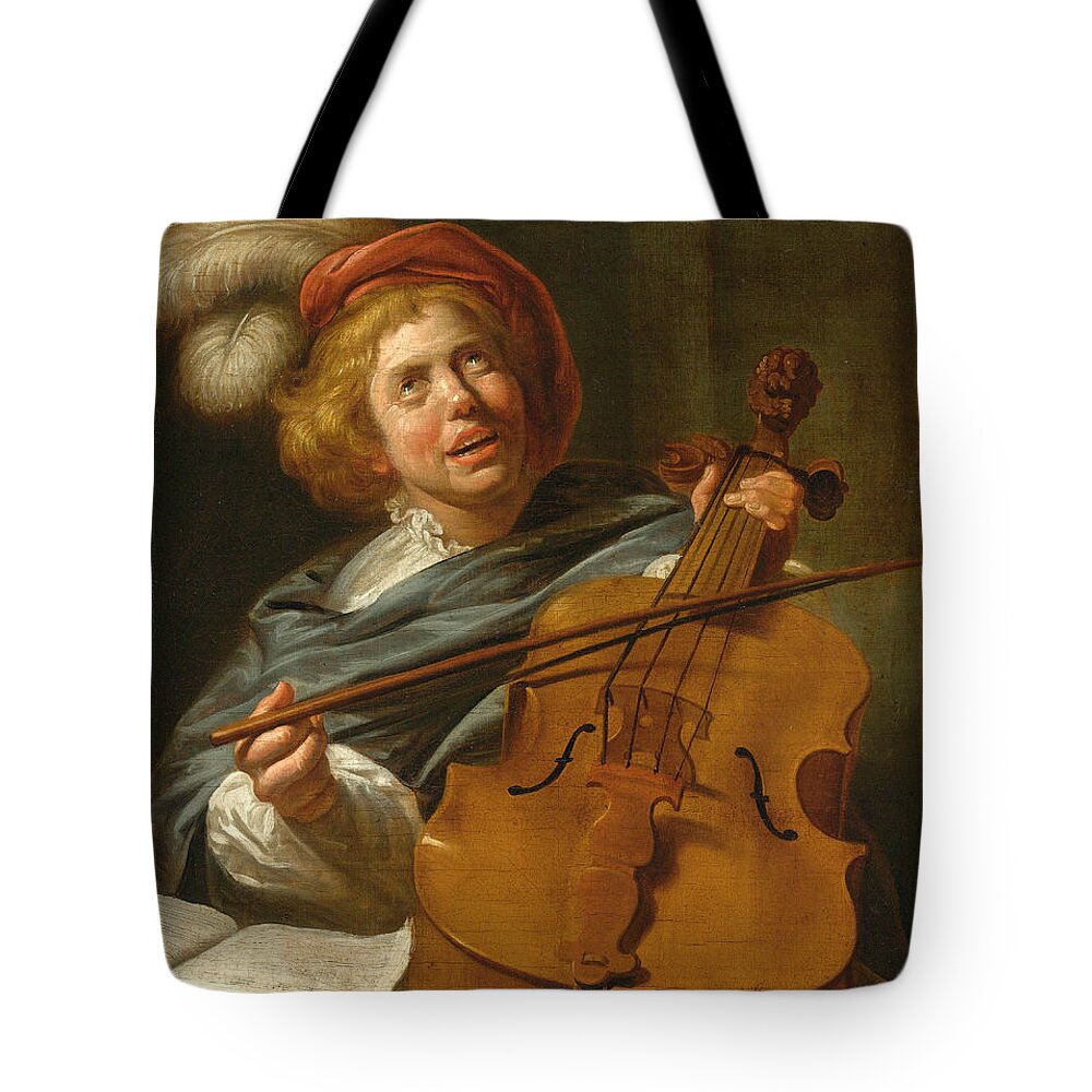 Judith Leyster And Studio Tote Bag featuring the painting Cello Player by Judith Leyster and Studio