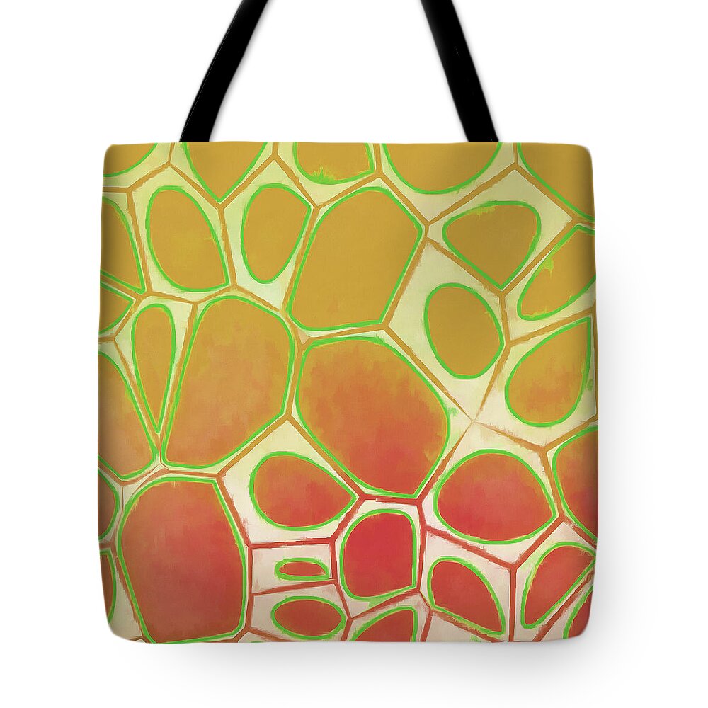 Painting Tote Bag featuring the painting Cells Abstract Five by Edward Fielding