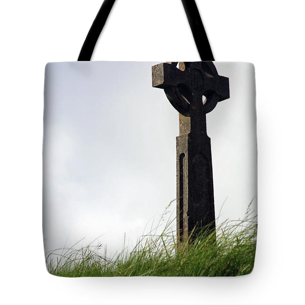 Irish Tote Bag featuring the photograph Celtic Cross At Derrynane by Aidan Moran