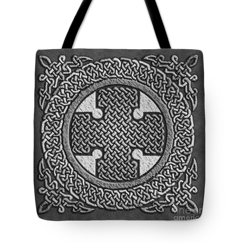 Artoffoxvox Tote Bag featuring the mixed media Celtic Cross by Kristen Fox