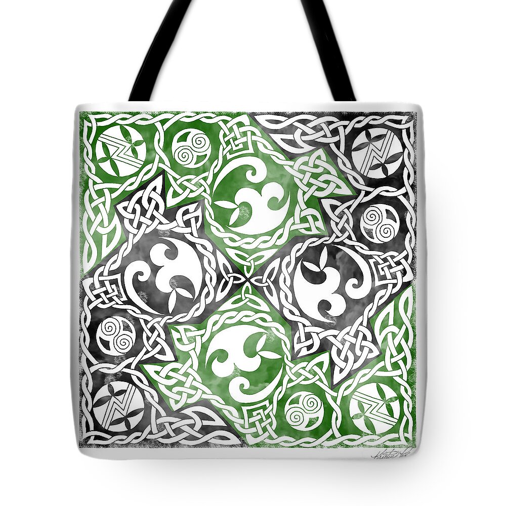 Artoffoxvox Tote Bag featuring the photograph Celtic Puzzle Square by Kristen Fox
