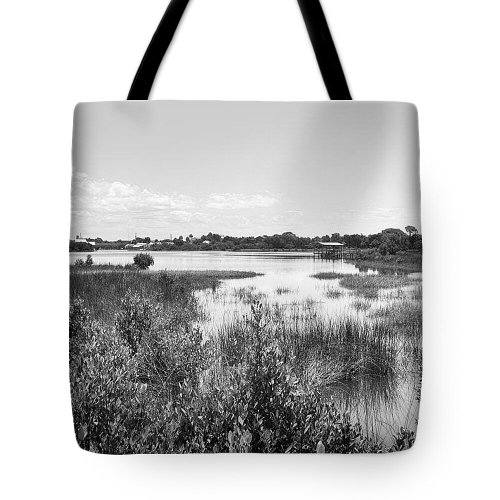Nature Tote Bag featuring the photograph Cemetary Point Boardwalk by Howard Salmon