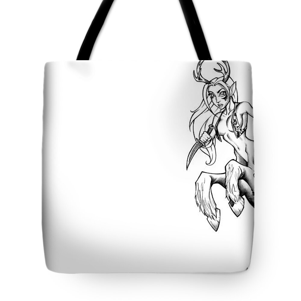 Centaur Tote Bag featuring the digital art Centaur by Super Lovely