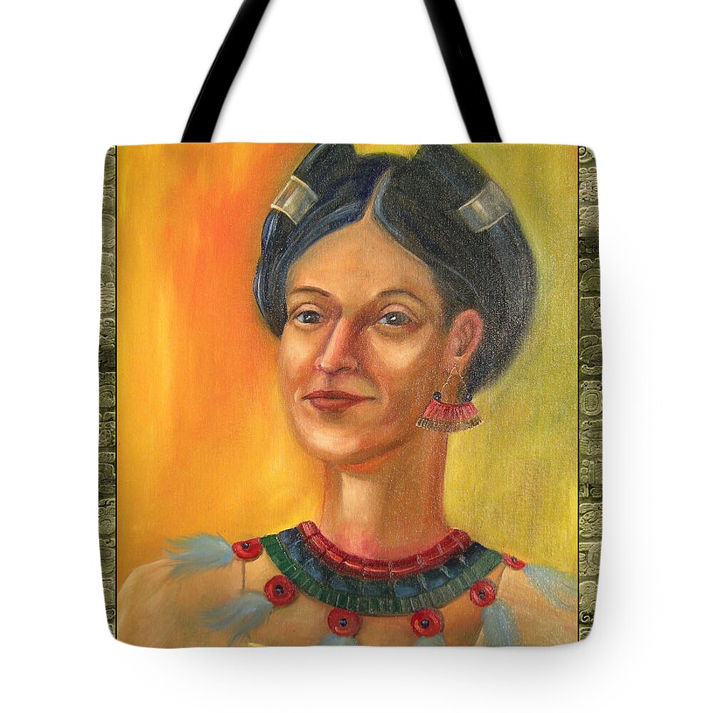 Centenhua Tote Bag featuring the painting Centehua Illustration by Lilibeth Andre