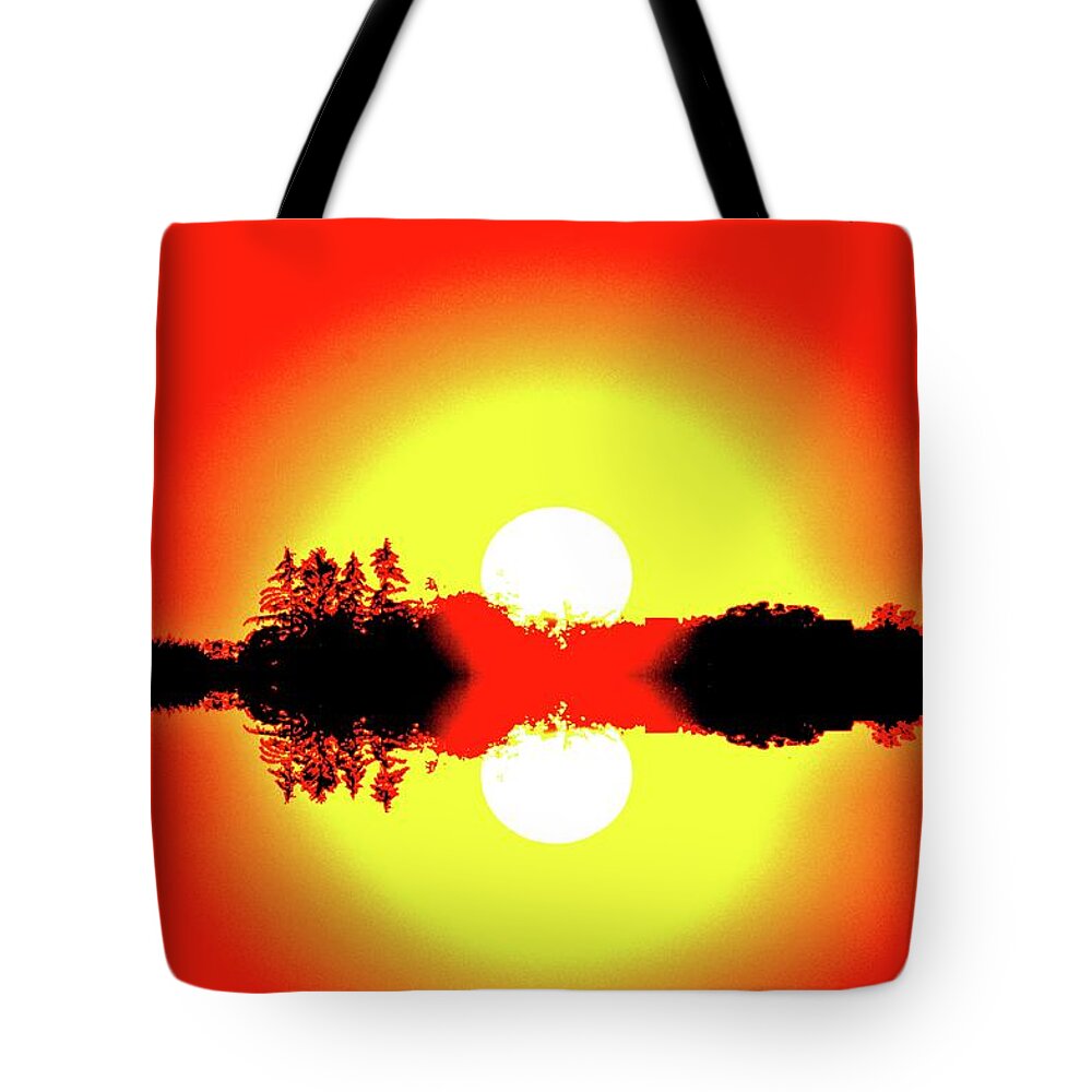 Abstract Tote Bag featuring the digital art Centerpiece Seven by Lyle Crump