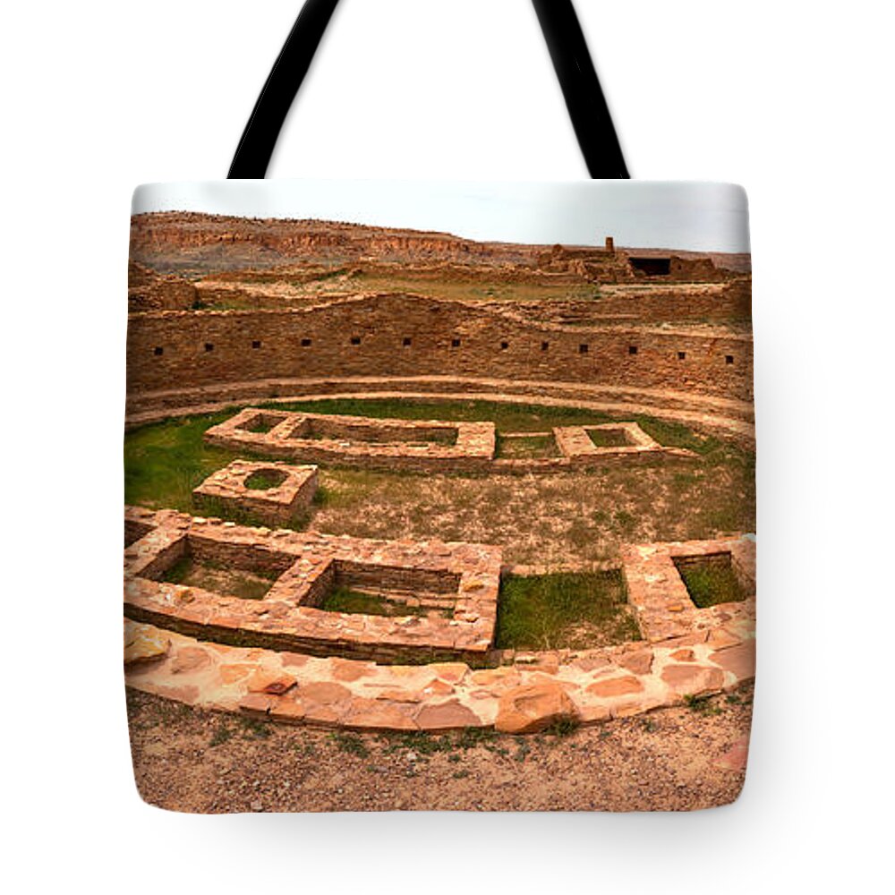 Pueblo Bonito Great Kiva Tote Bag featuring the photograph Chaco Culture Grand Kiva by Adam Jewell