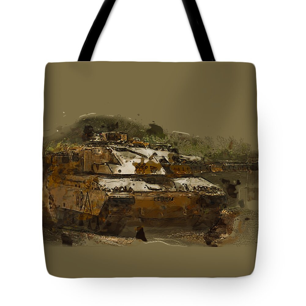 Army Tote Bag featuring the digital art Challenger by Roy Pedersen