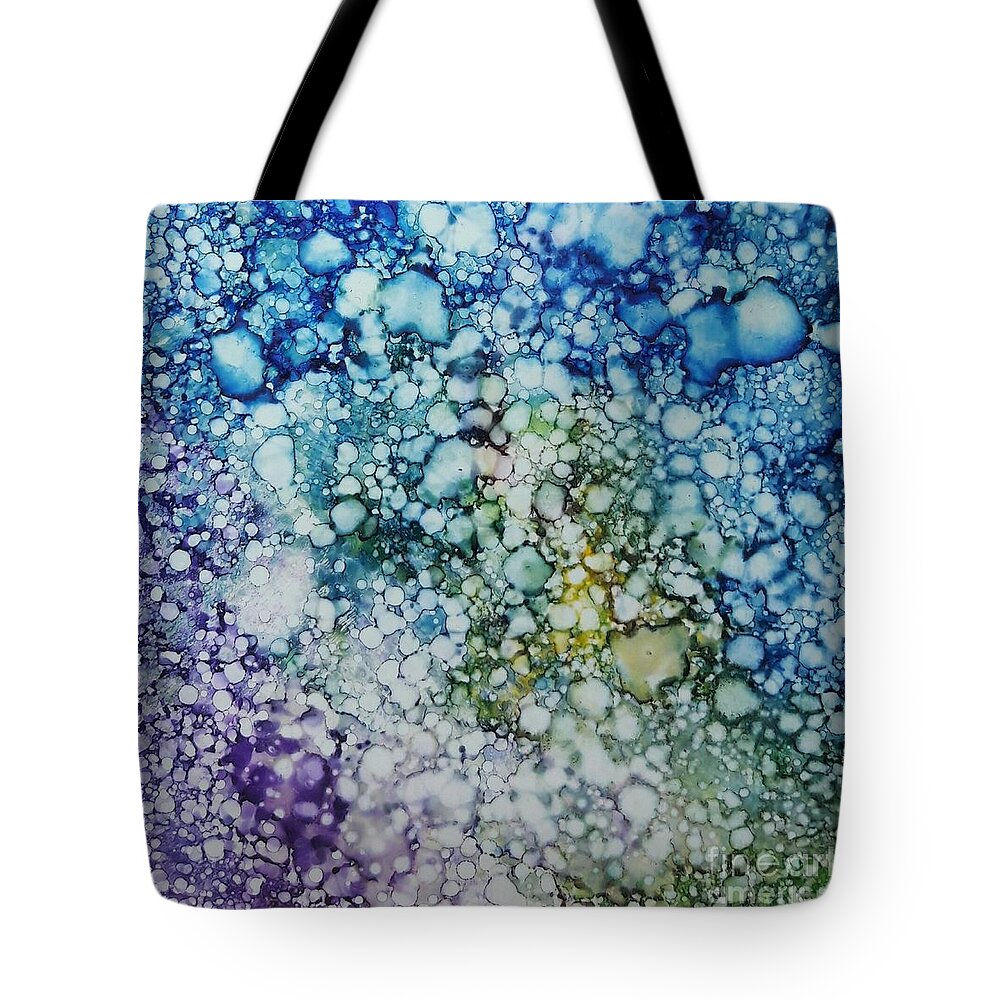 Alcohol Tote Bag featuring the painting Champagne Bubbles by Terri Mills