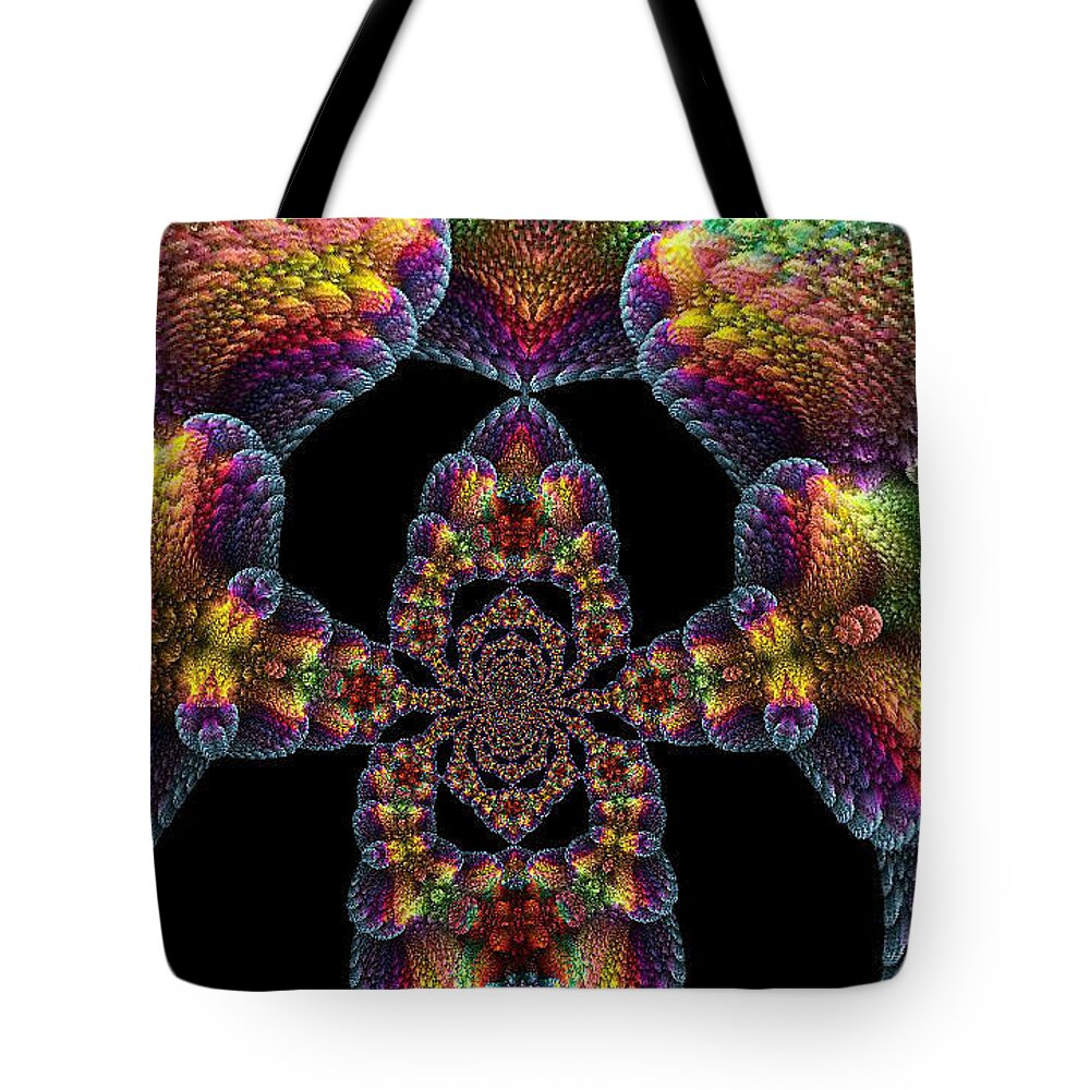 Fractal Tote Bag featuring the digital art Chaos Circus by Digital Art Cafe