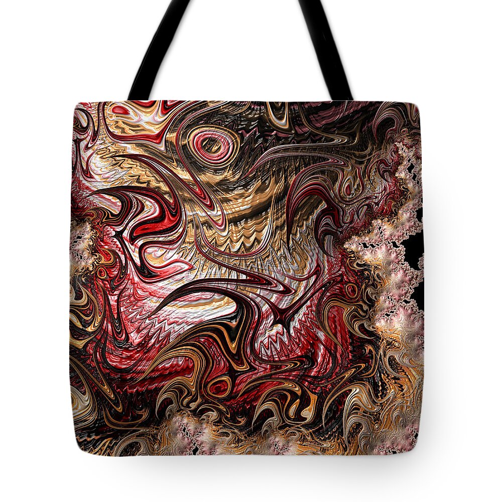 Abstract Tote Bag featuring the digital art Chaos by Michele A Loftus