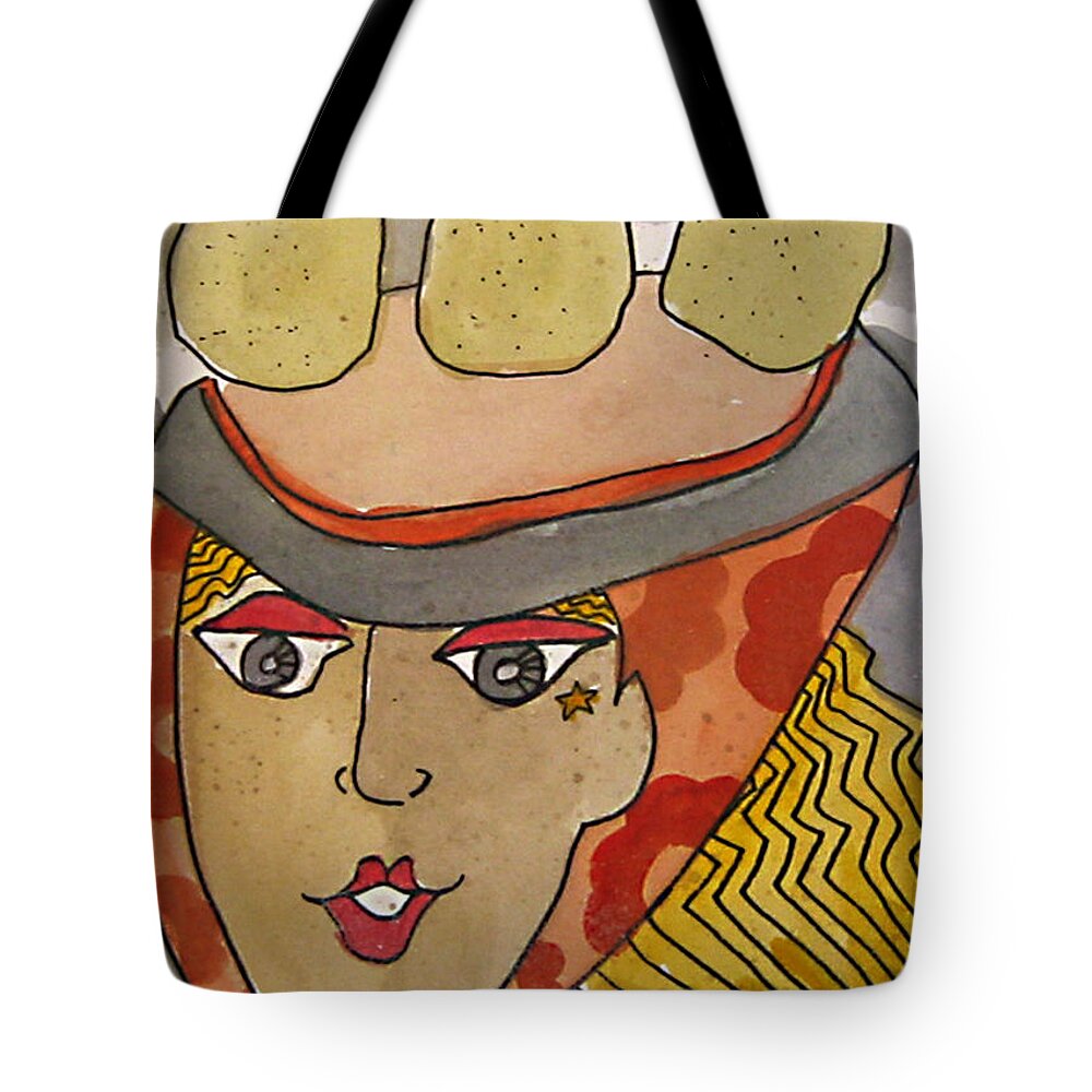 Apple Tote Bag featuring the painting Chapeau Pommes by Marilyn Brooks