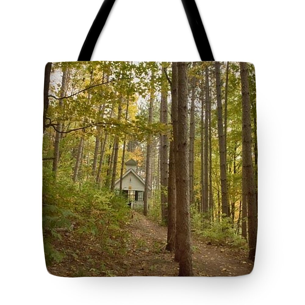 Chapel Tote Bag featuring the photograph Chapel in the Forest by Patricia Dennis