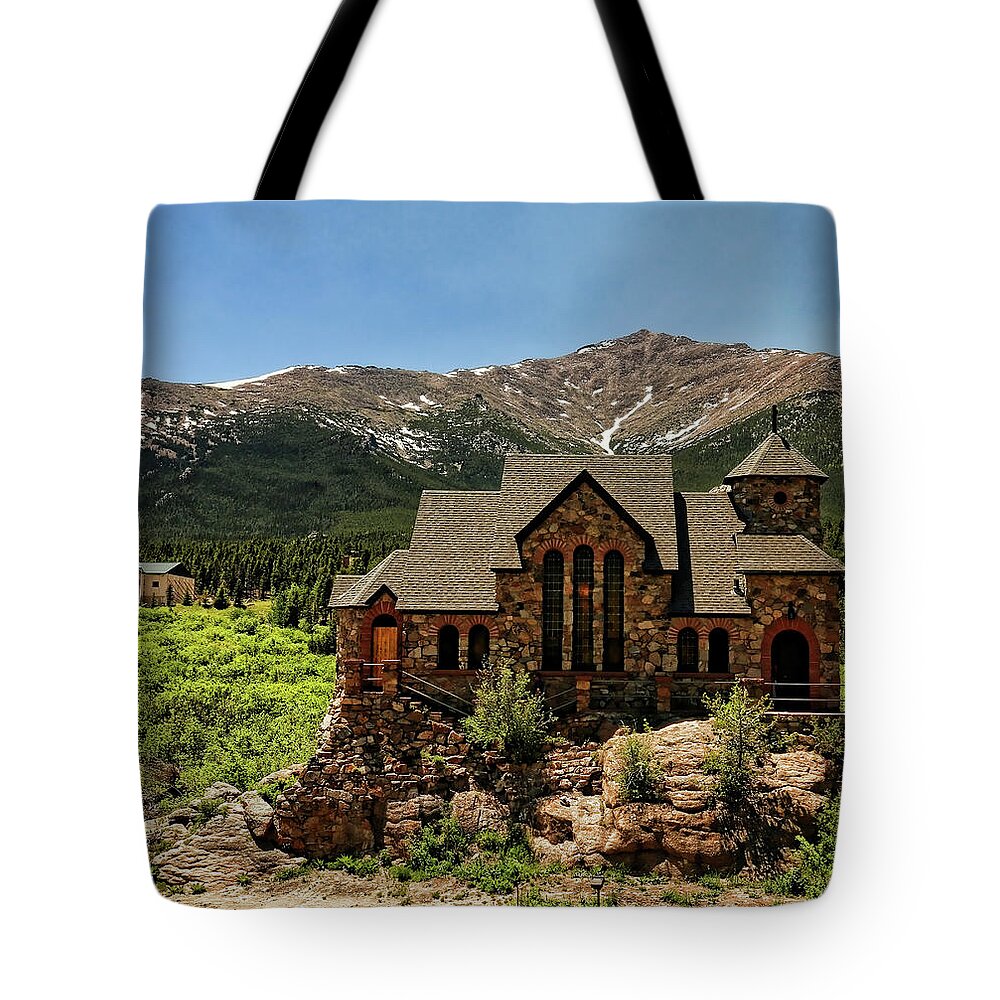 Chapel Tote Bag featuring the photograph Chapel on the Rocks 2 - Colorado by Judy Vincent