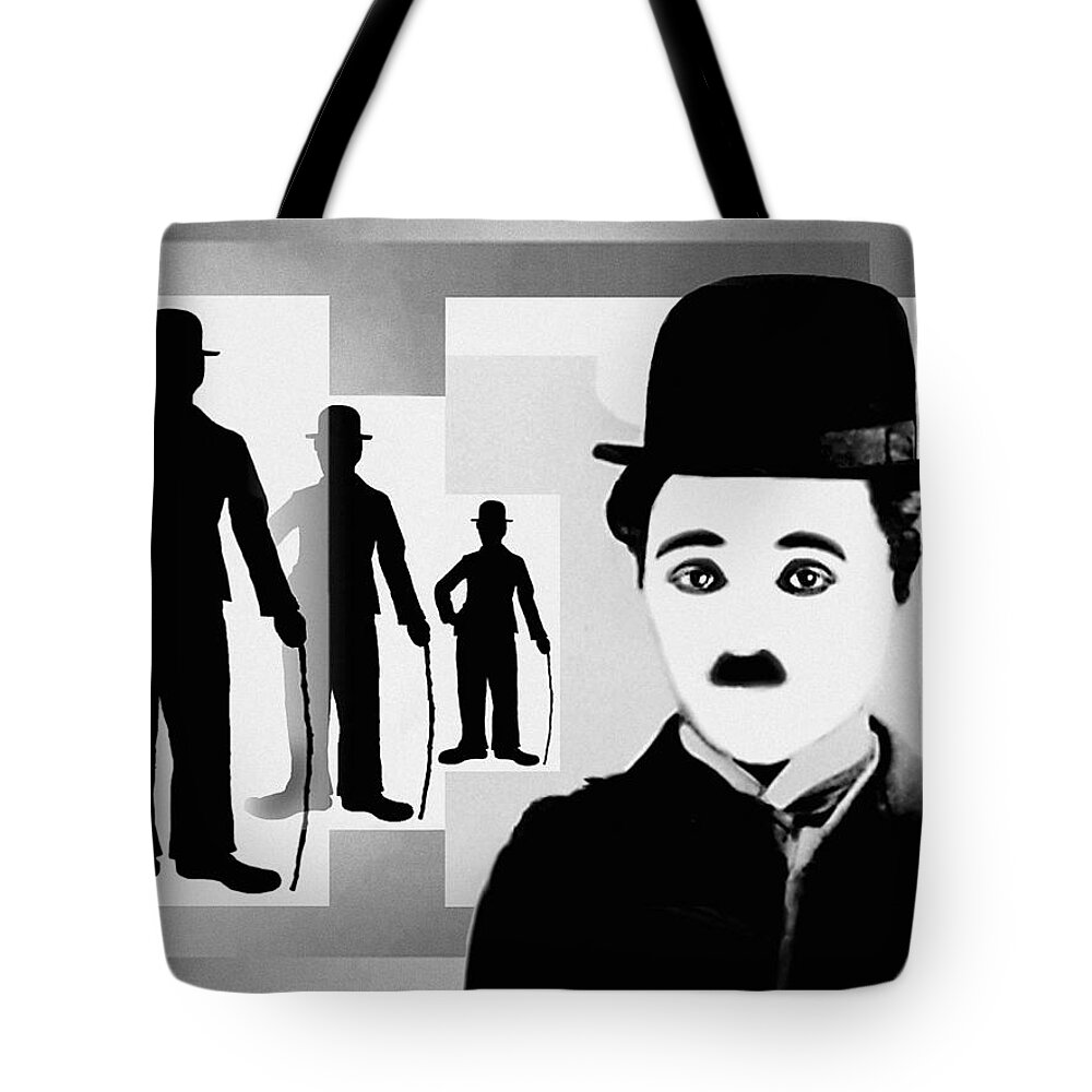 Chaplin Tote Bag featuring the digital art Chaplin, Charlie Chaplin by Hartmut Jager