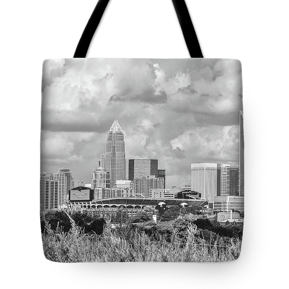 Charlotte Nc Tote Bag featuring the photograph Charlotte NC Skyline by Jimmy McDonald