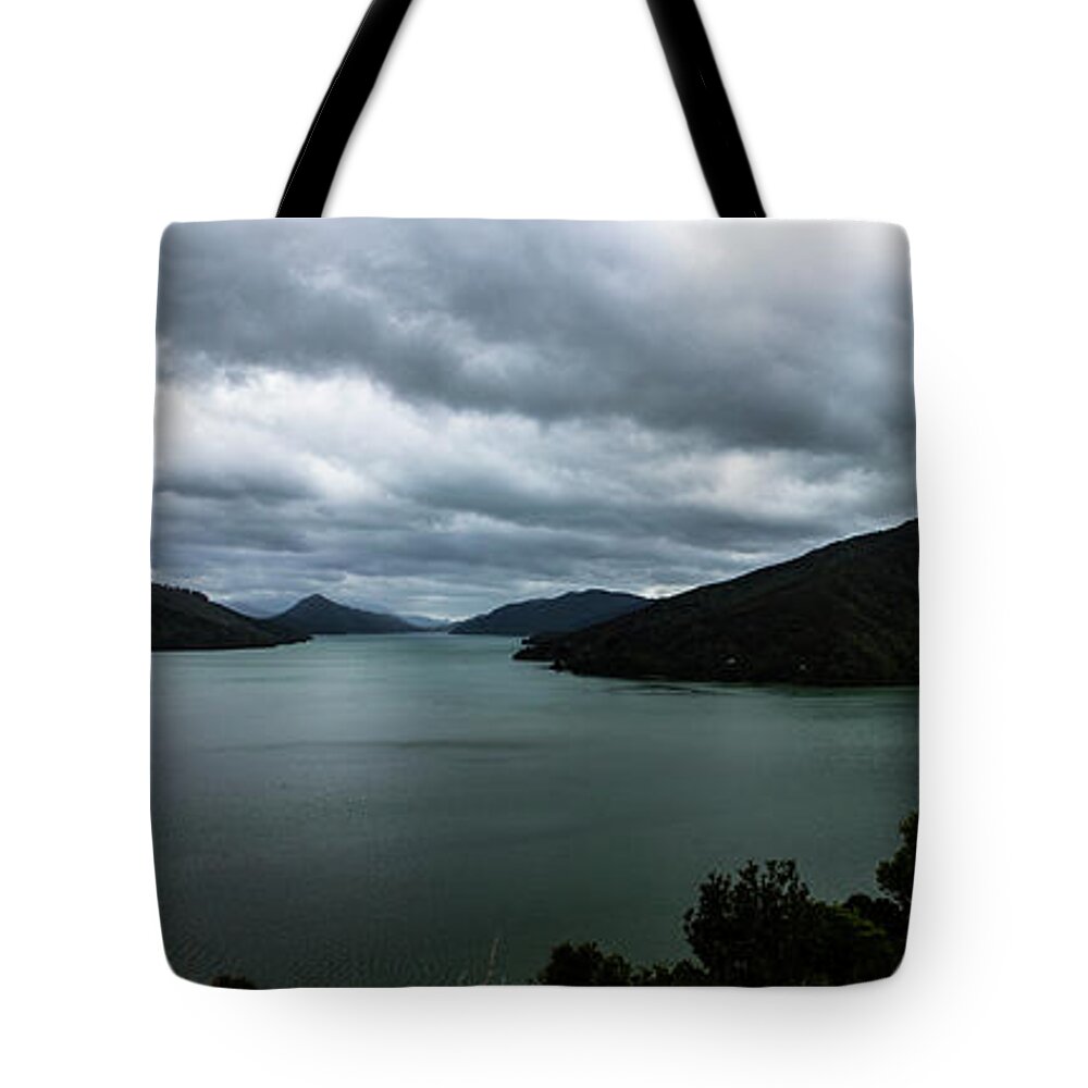 Charlotte Sound Tote Bag featuring the photograph Charlotte Sound panorama by Sheila Smart Fine Art Photography