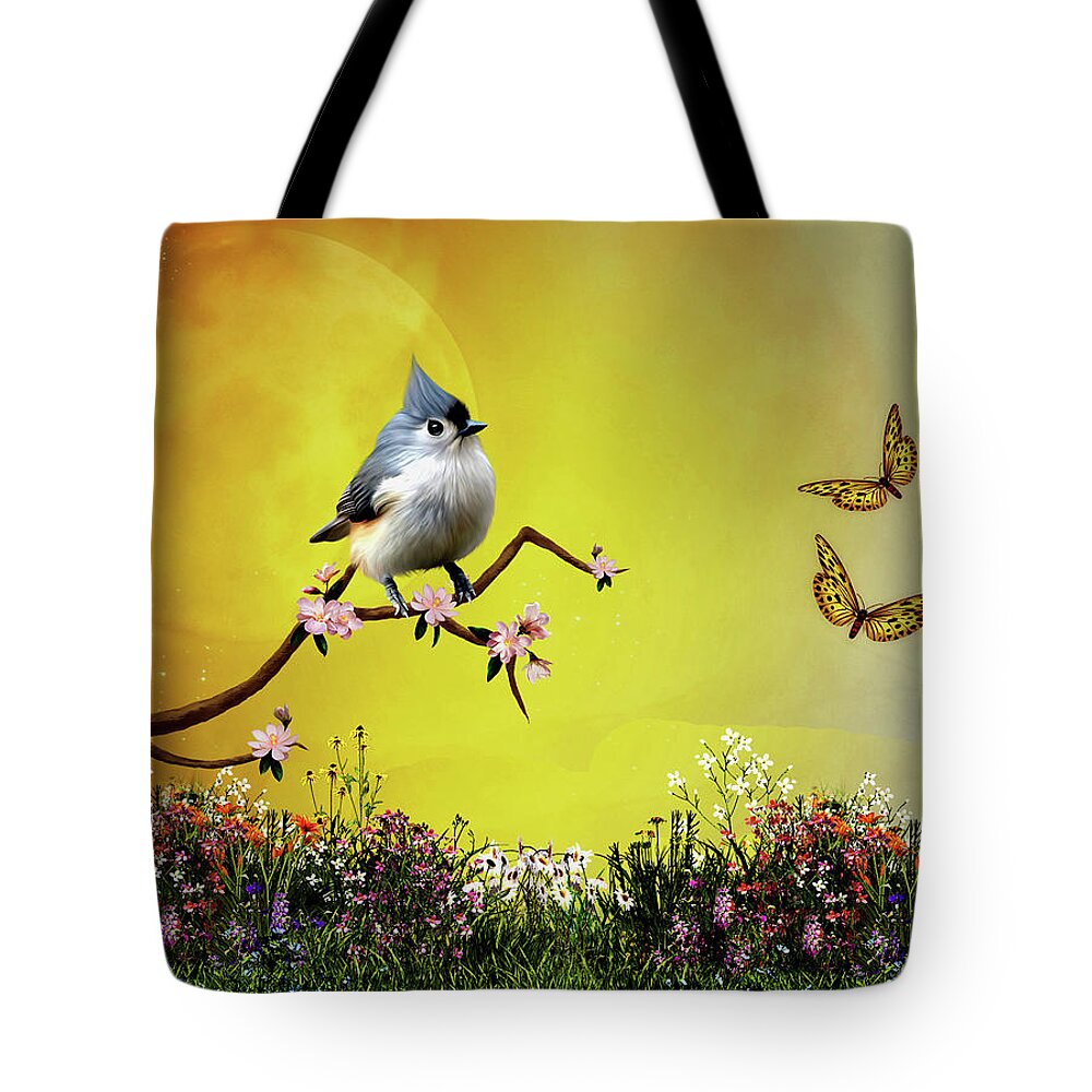 Charming Spring Morning Tote Bag featuring the digital art Charming Spring Time by John Junek