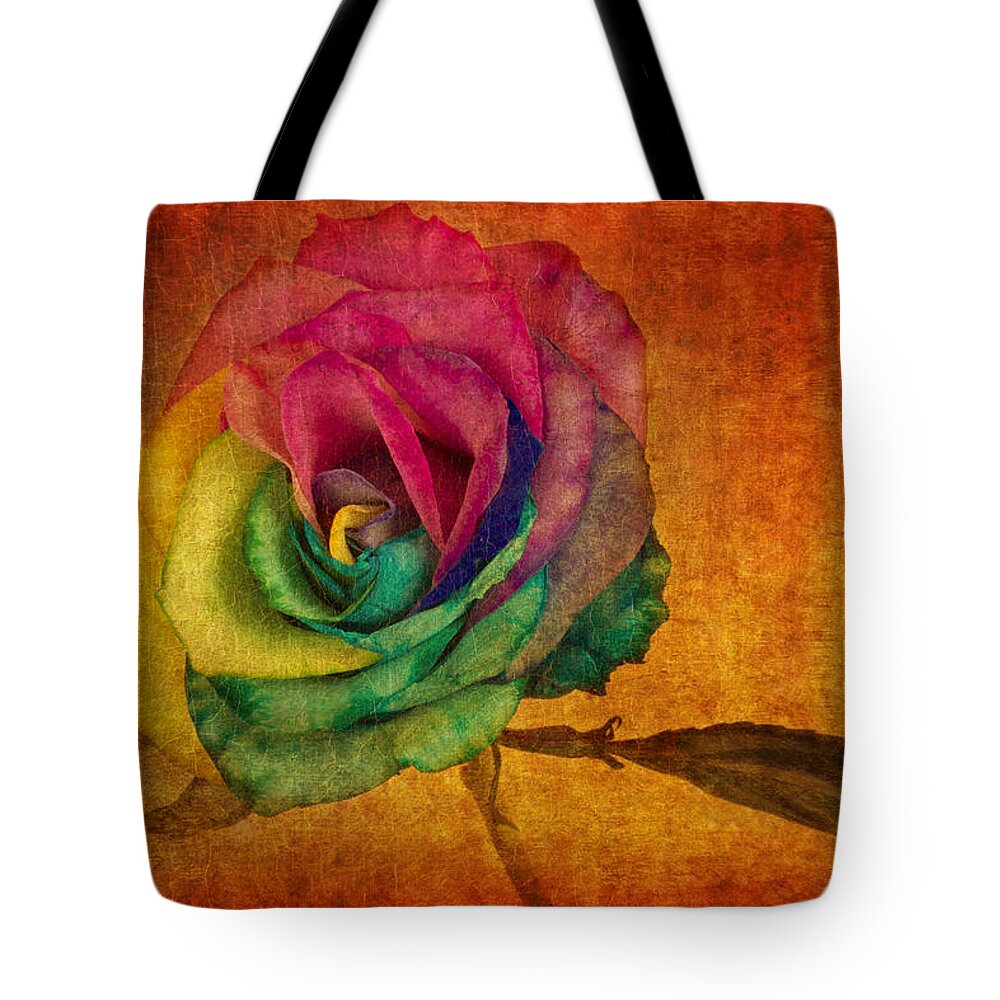 Rainbow Rose Tote Bag featuring the photograph Chasing Rainbows by Marina Kojukhova