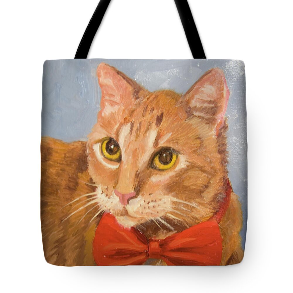Cat Tote Bag featuring the painting Cheetoh by Alice Leggett