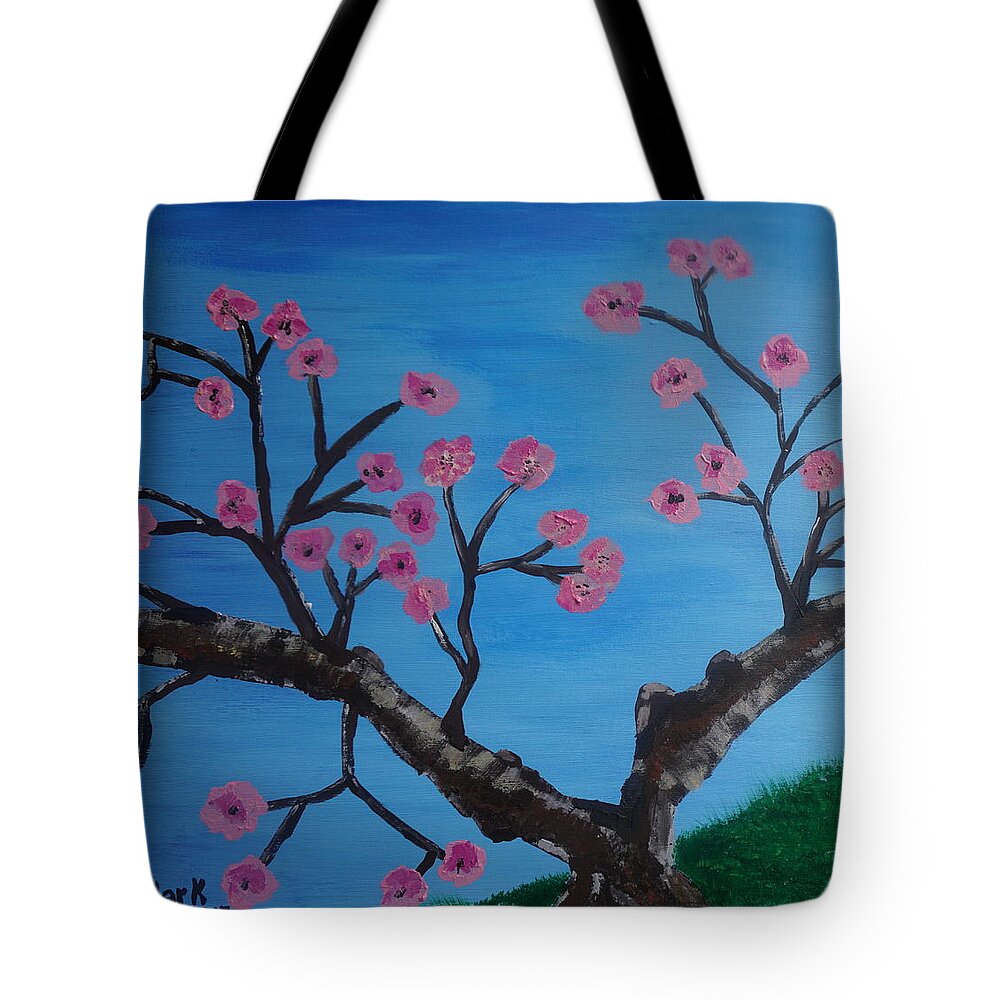 Cherry Blossom Tote Bag featuring the painting Cherry Blossoms II by Jimmy Clark