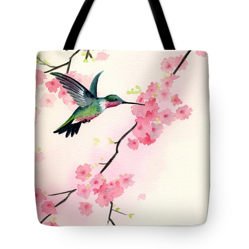 Cherry Tote Bag featuring the painting Cherry Blossoms by David Rogers
