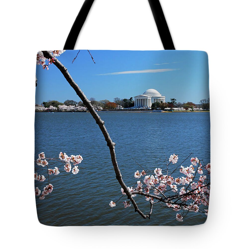 Washington Tote Bag featuring the photograph Cherry Blossoms in DC by James Kirkikis