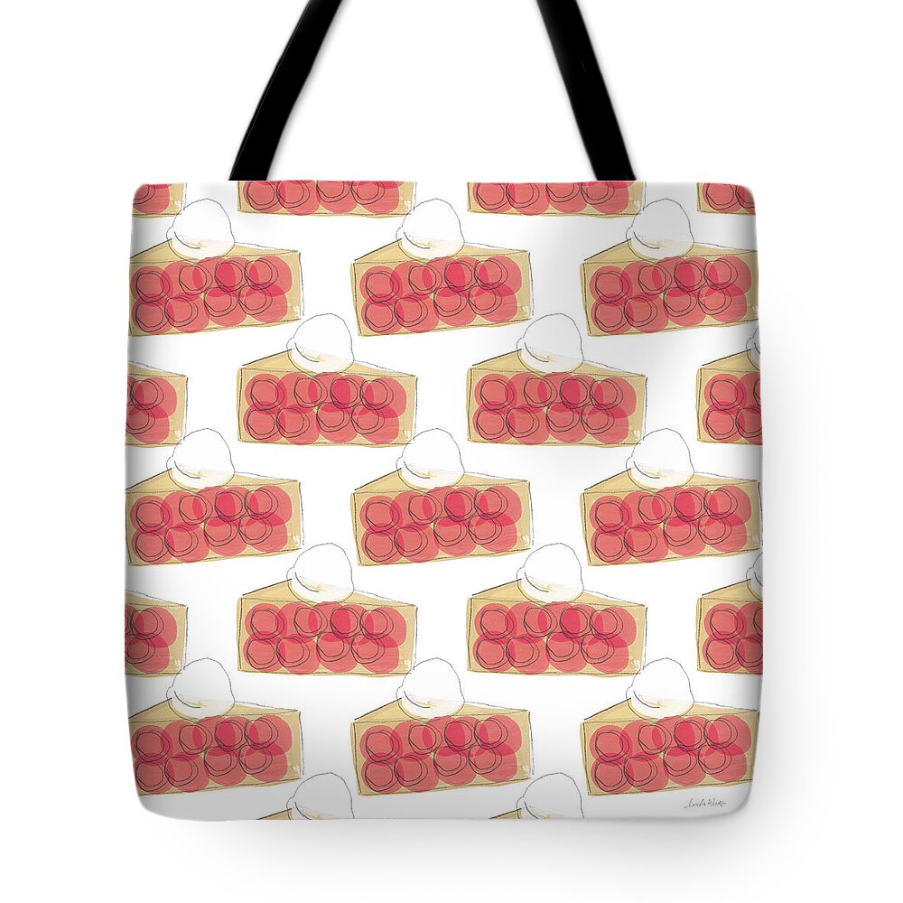 Pie Tote Bag featuring the mixed media Cherry Pie- Art by Linda Woods by Linda Woods