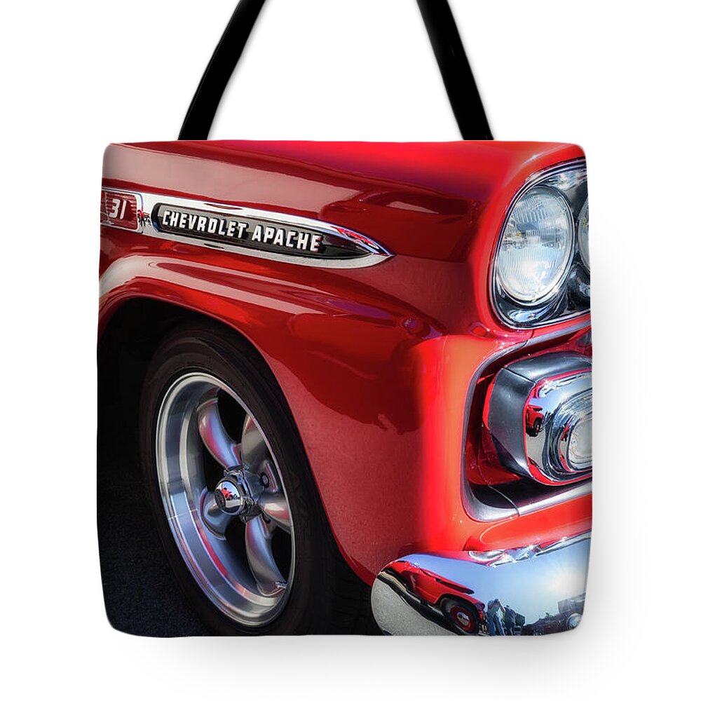 Chevy Tote Bag featuring the photograph Chevrolet Apache Fleetside by James Barber