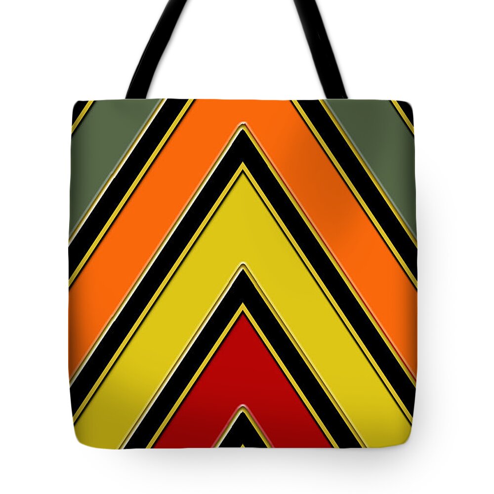 Chevrons With Color - Vertical Tote Bag featuring the digital art Chevrons With Color - Vertical by Chuck Staley
