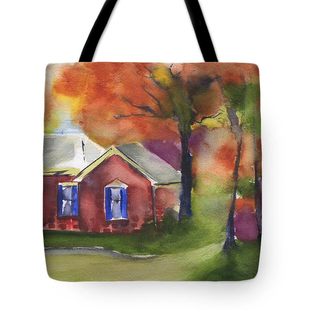 Chez Thatcher Tote Bag featuring the painting Chez Thatcher by Frank Bright