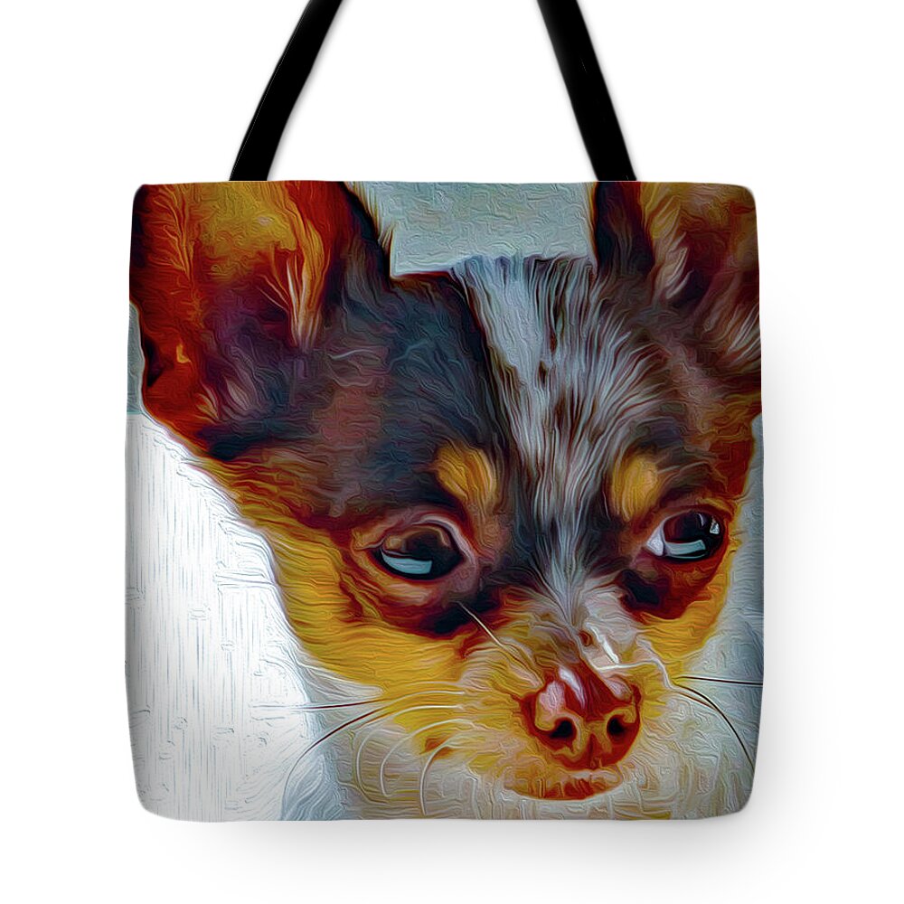 Animal Tote Bag featuring the painting Chi Beauty by DB Hayes