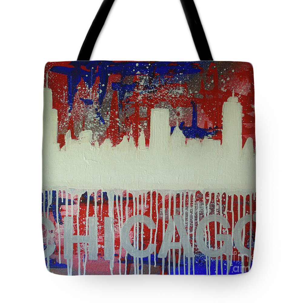 Drip Painting Tote Bag featuring the painting Chicago Drip by Melissa Jacobsen
