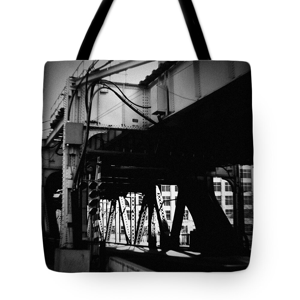 Chicago Tote Bag featuring the photograph Chicago L Bridge by Kyle Hanson
