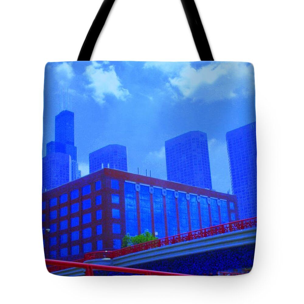 Cityscape Tote Bag featuring the photograph Chicago the city of blues by Julie Lueders 