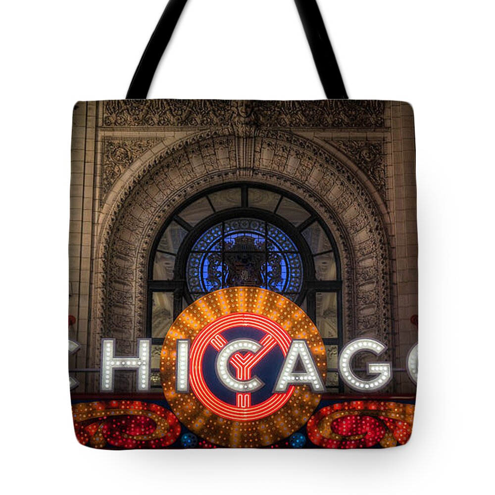 Chicago Theater Tote Bag featuring the photograph Chicago Theater by Ryan Smith