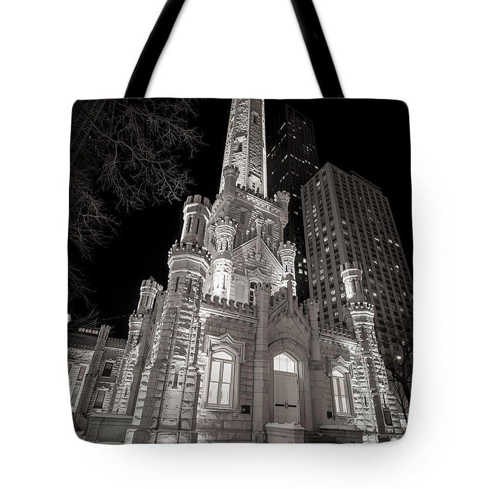 3scape Photos Tote Bag featuring the photograph Chicago Water Tower by Adam Romanowicz