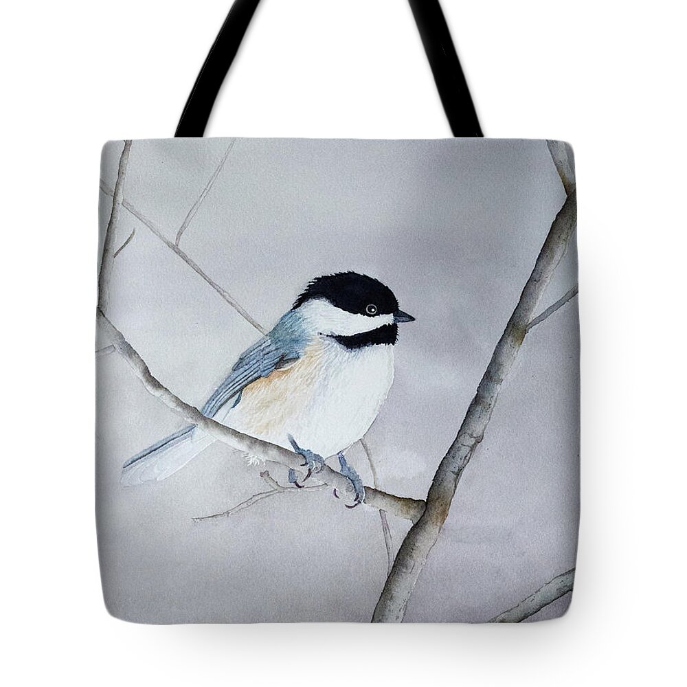 Chickadee Tote Bag featuring the painting Chickadee II by Laurel Best