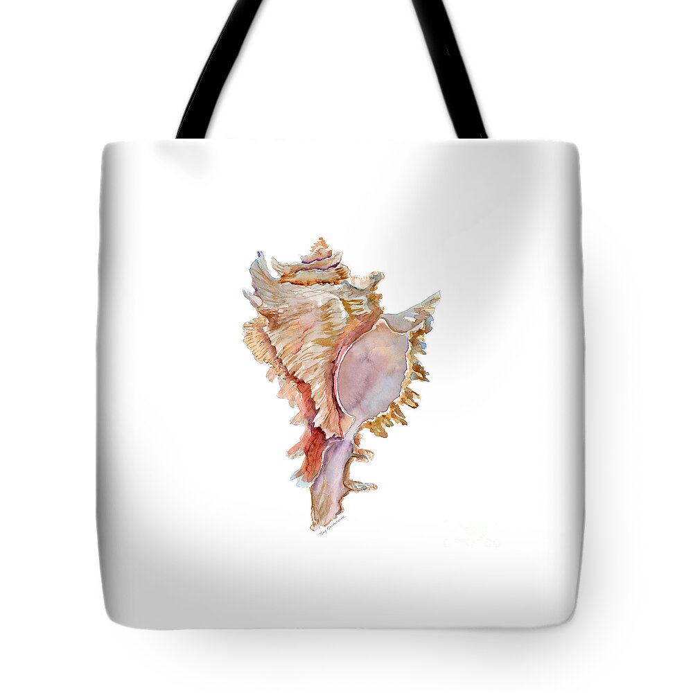Shell Tote Bag featuring the painting Chicoreus Ramosus Shell by Amy Kirkpatrick