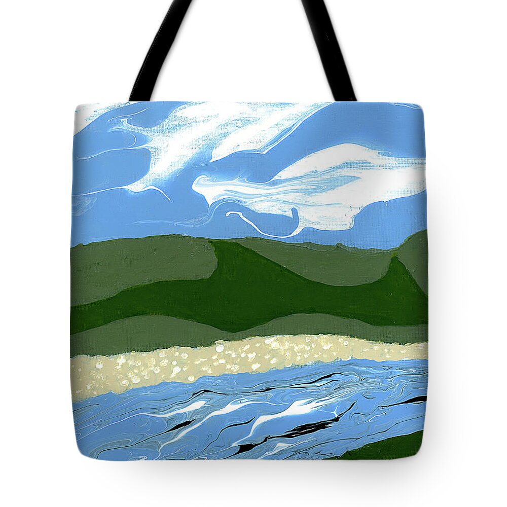 Abstract Tote Bag featuring the painting Childhood by Matthew Mezo