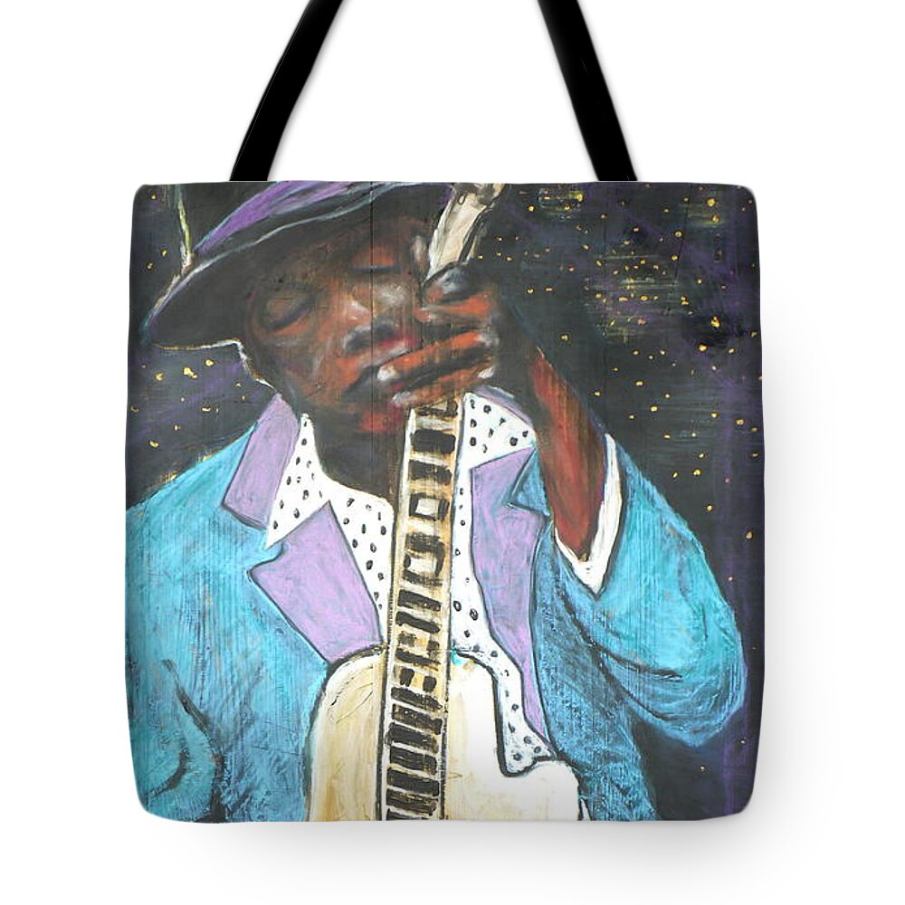 Painting Tote Bag featuring the painting Chilin Blues John Lee Hooker by Todd Peterson