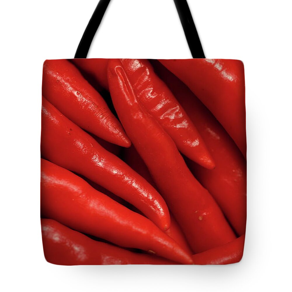 Chilli Chili Pepper Hot Heat Capsicain Schovilles Tote Bag featuring the photograph Chilli Peppers by Ian Sanders