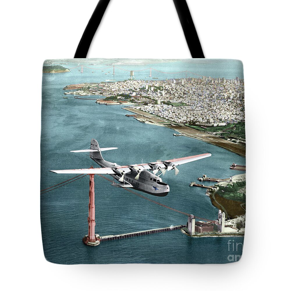 1935 Tote Bag featuring the photograph China Clipper, 1935 by Granger