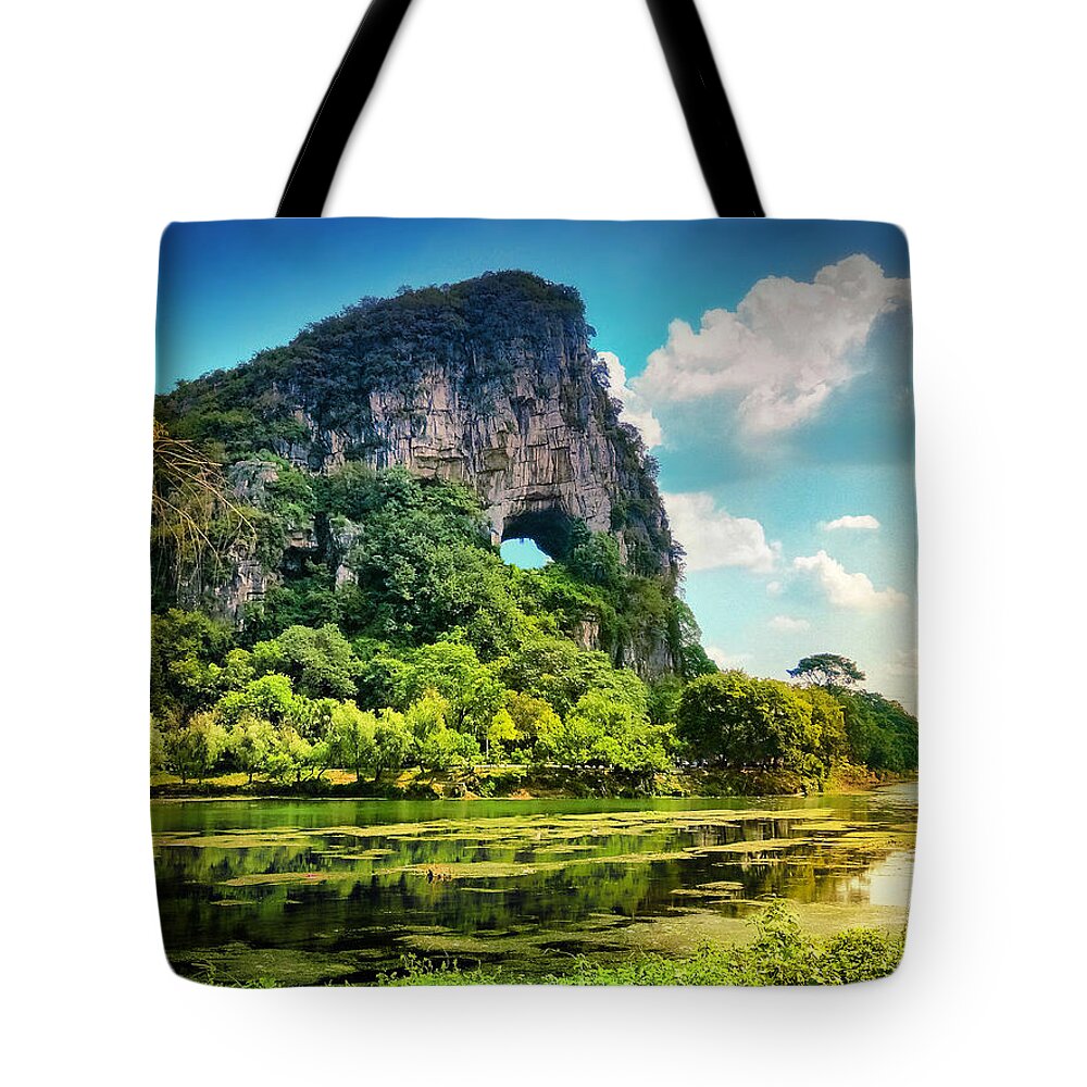 China Tote Bag featuring the photograph China Guilin landscape scenery photography-14 by Artto Pan
