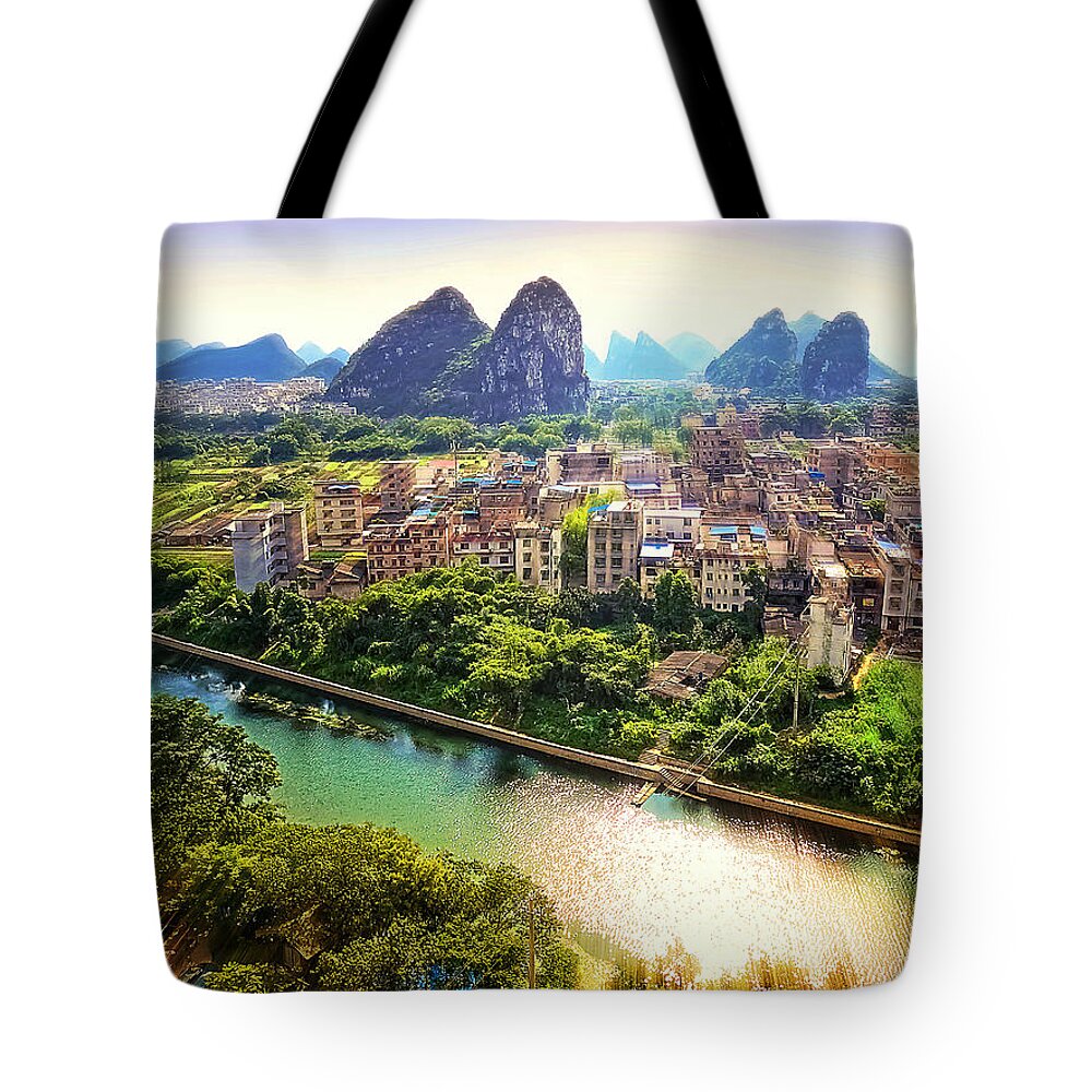 China Tote Bag featuring the photograph China Guilin landscape scenery photography-21 by Artto Pan