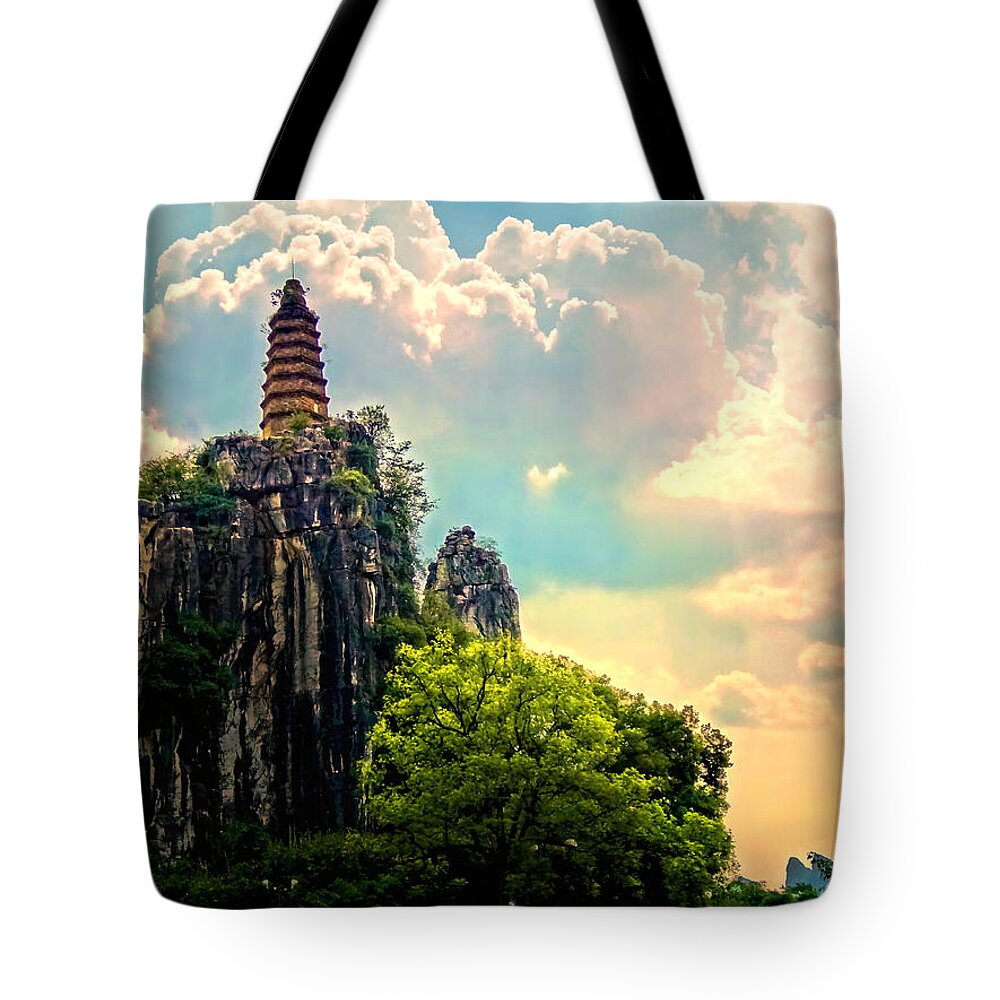 China Tote Bag featuring the photograph China Guilin landscape scenery photography-8 by Artto Pan