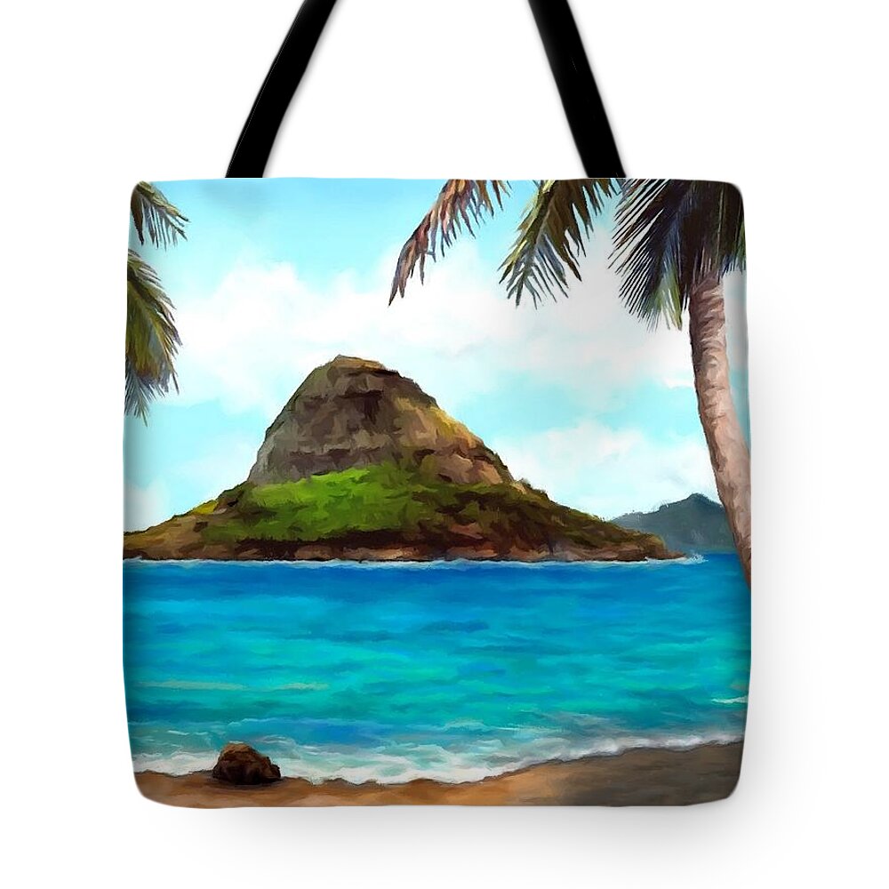 Chinaman's Hat Tote Bag featuring the digital art Chinaman's Hat small by Stephen Jorgensen