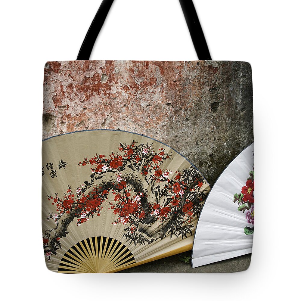 Asia Tote Bag featuring the photograph Chinese Fans by Michele Burgess